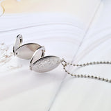 925 Silver Magic 4 Photo Memory Locket Necklace Oval Flower Flash Box Album Box