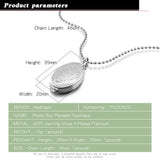 925 Silver Magic 4 Photo Memory Locket Necklace Oval Flower Flash Box Album Box