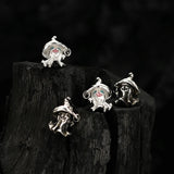 925 Silver Ghost Hat Stud Earrings for Women