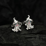 925 Silver Ghost Hat Stud Earrings for Women