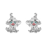 925 Silver Ghost Hat Stud Earrings for Women