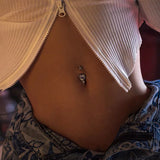 925 Silver Magic Wand Navel Piercing Belly Button Ring Women Jewelry