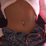 925 Silver Magic Wand Navel Piercing Belly Button Ring Women Jewelry