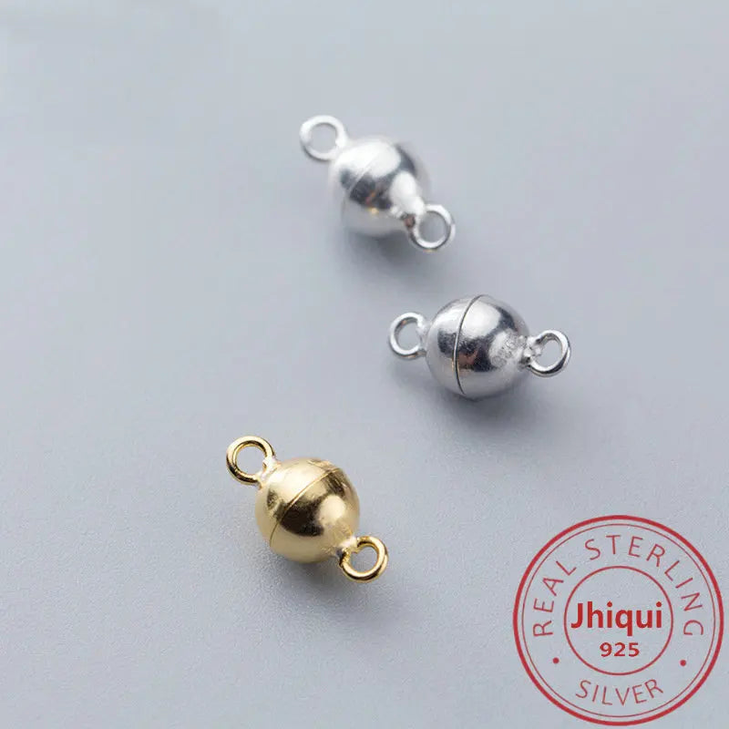925 Silver Magnetic Ball Clasps for DIY Bracelet Necklace
