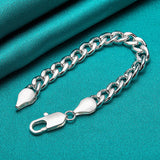 925 Sterling Silver Male Bracelet 10mm Width Party Bracelet for Man Boy Fine