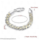 925 Sterling Silver Male Bracelet 10mm Width Party Bracelet for Man Boy Fine