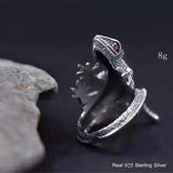 925 Silver Lizard Rock Punk Ring Men Women Jewelry
