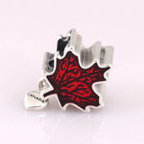 925 Silver Maple Leaf Love Canada Dangle Charm Beads Pendant
