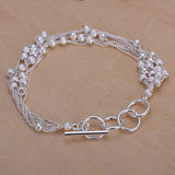 925 Silver Matte Ball Chain Grapes Bracelet for Women