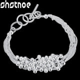 925 Silver Matte Ball Chain Grapes Bracelet for Women