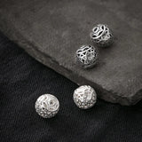 925 Sterling Silver 10mm Flower Beads Hollow Out Spacer Bracelets DIY Findings