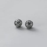 925 Sterling Silver 10mm Flower Beads Hollow Out Spacer Bracelets DIY Findings