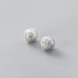 925 Sterling Silver 10mm Flower Beads Hollow Out Spacer Bracelets DIY Findings