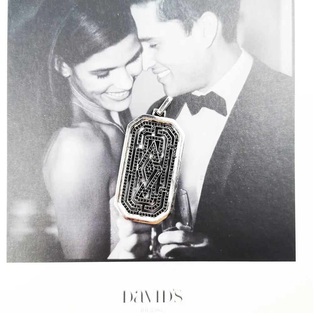 925 Silver Maze Dog Tag Pendant Street Style Jewelry Gift