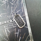 925 Silver Maze Dog Tag Pendant Street Style Jewelry Gift
