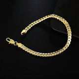 925 Sterling Silver Men Bracelet 5MM Snake Flat Chain Armband for Men