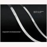 925 Sterling Silver Men Necklace Flat Thin Snake Chain 3-4mm Unisex