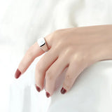925 Silver Men Ring Square Signet Resizable Wedding Band Engrave Jewelry