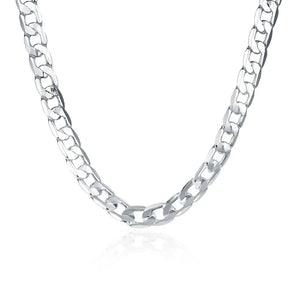 925 Silver Men's 12MM Cuban Chain Necklace