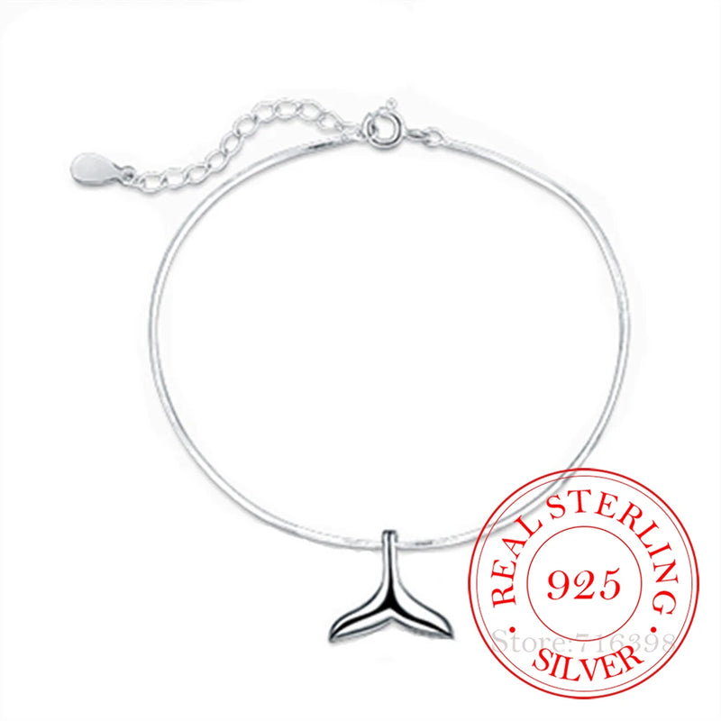 925 Silver Mermaid Charm Bracelet Women Wedding Jewelry