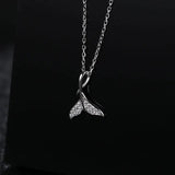 925 Silver Mermaid Fish Tail Clavicle Chain Necklace Women Charm Dress Jewelry