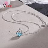 925 Silver Mermaid Necklace Ocean Pendant Women Jewelry Wedding