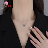 925 Silver Mermaid Necklace Ocean Pendant Women Jewelry Wedding