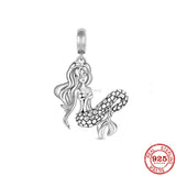 925 Silver Mermaid Pendant DIY Charm for Bracelet