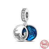925 Silver Mermaid Pendant DIY Charm for Bracelet