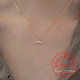 925 Silver Mermaid Princess Choker Necklace Pendant for Women