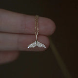 925 Silver Mermaid Princess Choker Necklace Pendant for Women