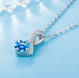 925 Silver Mermaid Tail Zircon Pendant Necklace for Engagement