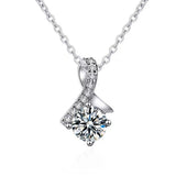 925 Silver Mermaid Tail Zircon Pendant Necklace for Engagement