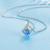 925 Silver Mermaid Tail Zircon Pendant Necklace for Engagement