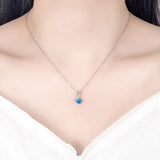 925 Silver Mermaid Tail Zircon Pendant Necklace for Engagement