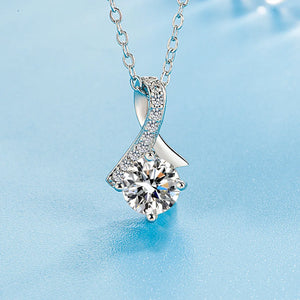 925 Silver Mermaid Tail Zircon Pendant Necklace for Engagement