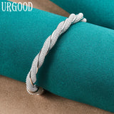 925 Silver Mesh Braided Bangle - Romantic Jewelry Gift