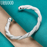 925 Silver Mesh Braided Bangle - Romantic Jewelry Gift