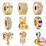 925 Silver Bear Charm with Zirconia for Bracelet
