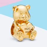 925 Silver Bear Charm with Zirconia for Bracelet