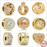 925 Silver Bead Zirconia Sparkling Charm for Bracelet DIY