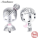 925 Silver Boy Girl Charm for Charms Pan Bracelet Valentine