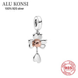 925 Silver Metal Beads Family Flower Charm for Pandora Bracelet