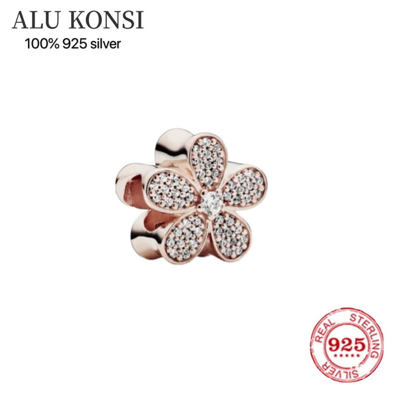 925 Silver Family Flower Charm for Pandora Bracelet