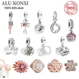 925 Silver Family Flower Charm for Pandora Bracelet