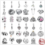 925 Silver Metal Bead Sister Pendant Family Flower Charm for 3mm Pan Bracelet