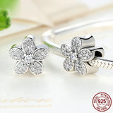 925 Silver Metal Bead Sister Pendant Family Flower Charm for 3mm Pan Bracelet