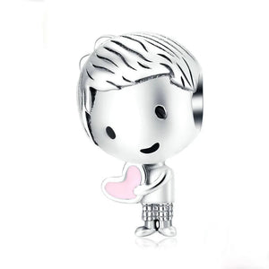 Family Boy Girl Beads Charm fit Charms Silver Bracelet DIY Women Jewelry