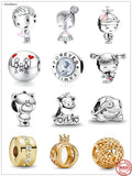 Family Boy Girl Beads Charm fit Charms Silver Bracelet DIY Women Jewelry