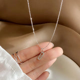 925 Silver Zircon Necklace 14k Clavicle Jewelry